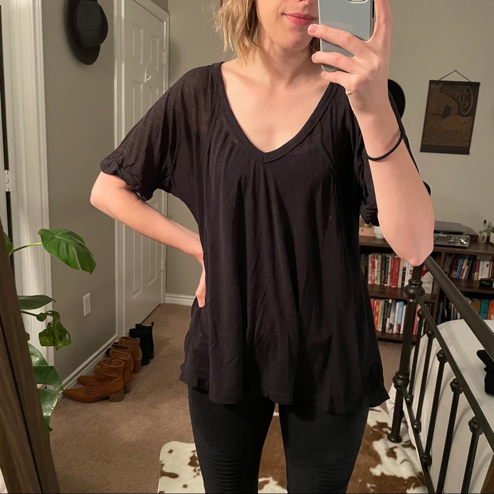 We The Free Black Burnout Tissue Tee